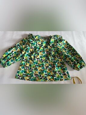 Ted Baker Floral Blouse in Teal, Green & Black